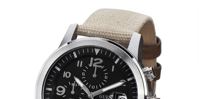 Pánske hodinky s ocelovým púzdrom a chronografom Guess