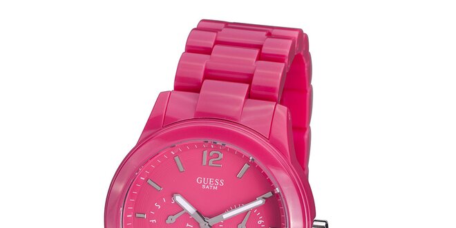 Dámske sýto ružové hodinky Guess