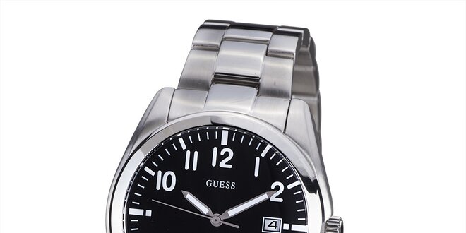 Pánske hodinky s čiernym ciferníkom Guess