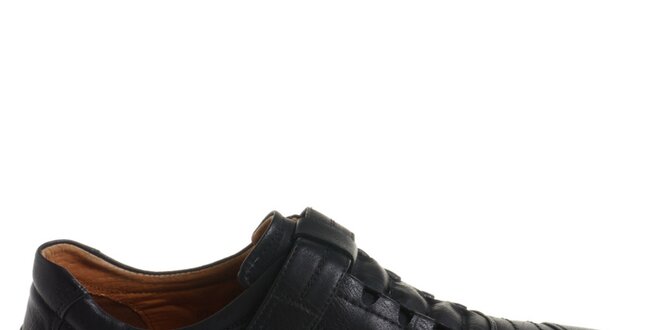 Pánske čierne topánky so suchým zipsom Quattrocento