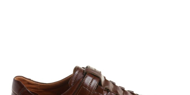 Pánske hnedé topánky so suchým zipsom Quattrocento