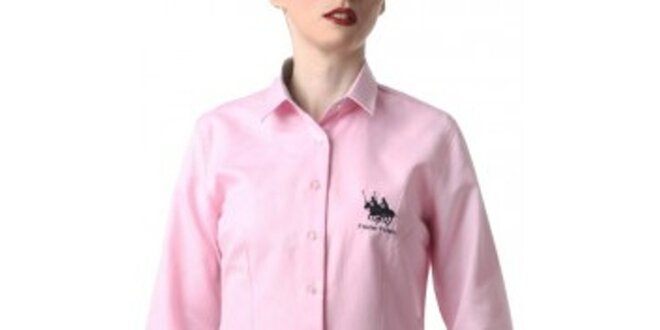 Dámska ružová košeľa s výšivkou Frank Ferry