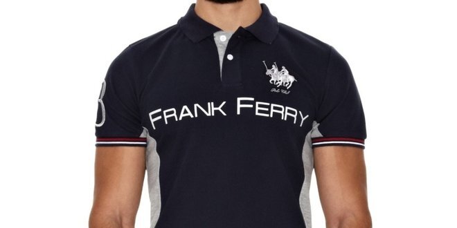 Pánske tmavo modré polo s nápisom Frank Ferry