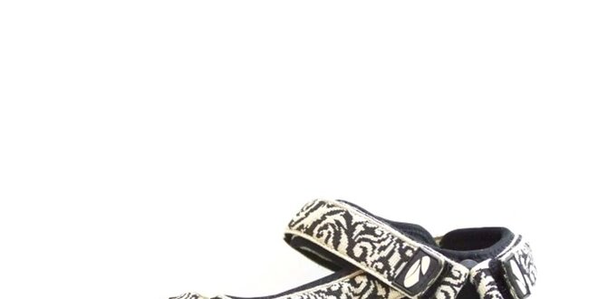 Pánske čierno-biele vzorované sandále Numero Uno