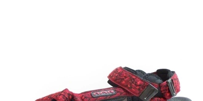 Pánske čierno-červené vzorované sandále Numero Uno