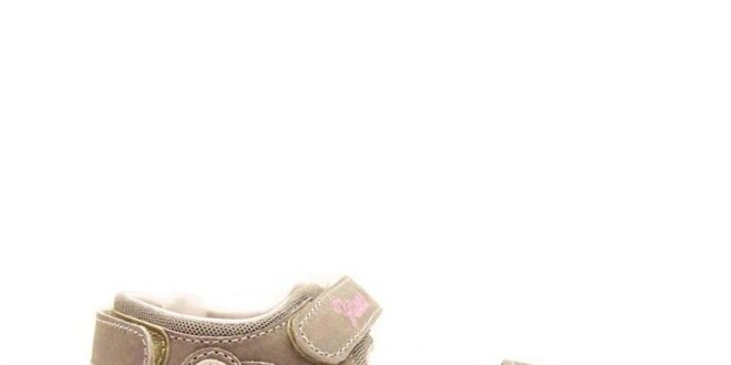 Dámske šedé sandále s ružovým prešívaním Numero Uno