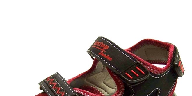 Detské čierno-červené sandálky Numero Uno