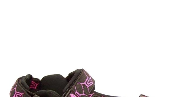 Dámske čierne sandále s ružovými prvkami Numero Uno