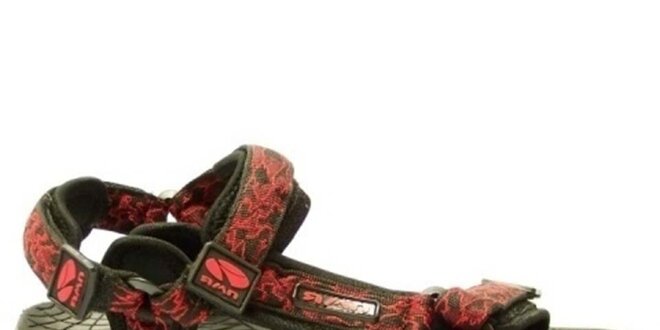 Dámske trekové sandále s červeným vzorom Numero Uno