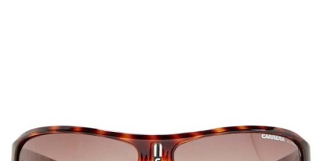 Pánske zaoblené hnedo žíhané slnečné okuliare Carrera