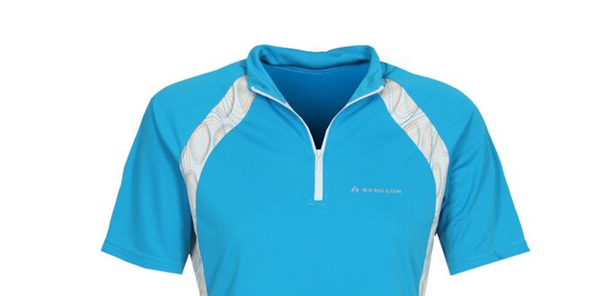 Dámske modré cyklistické tričko so zipsom Bergson