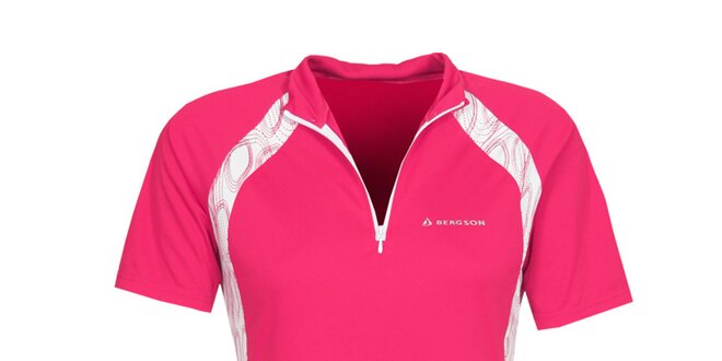 Dámske ružové cyklistické tričko so zipsom Bergson