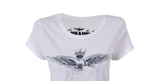 Dámske biele tričko s motívom orla Aeronautica Militare