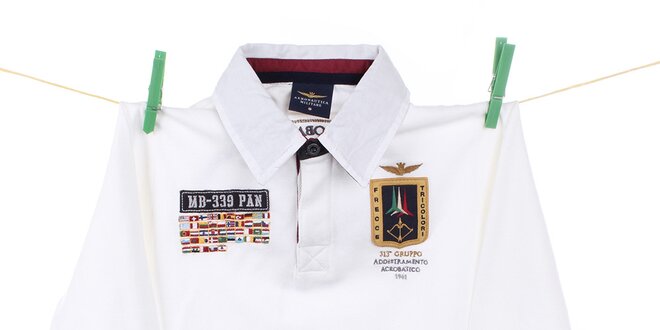 Detské biele polo tričko Aeronautica Militare