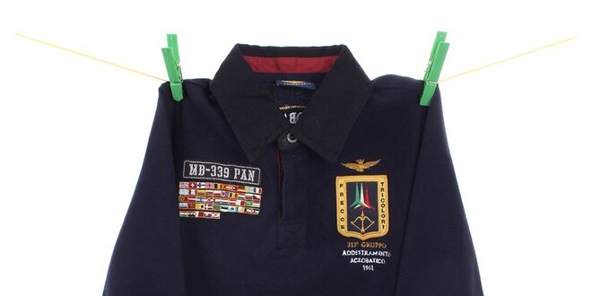 Detské tmavo modré polo tričko Aeronautica Militare