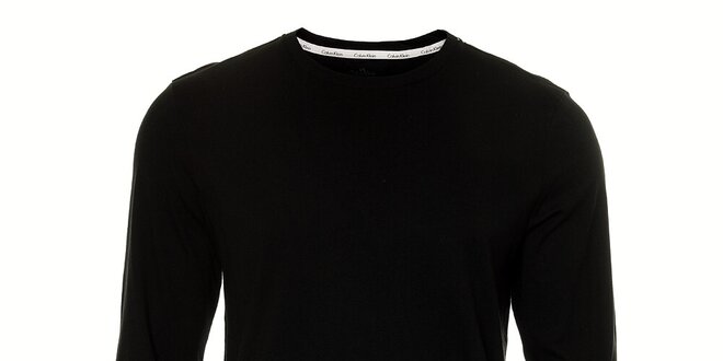 Pánske čierne podvliekacie tričko Calvin Klein s dlhým rukávom