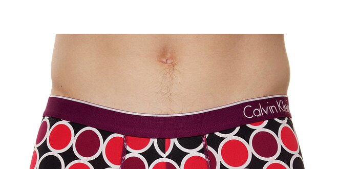 Pánske fialovo-červené boxerky Calvin Klein s potlačou