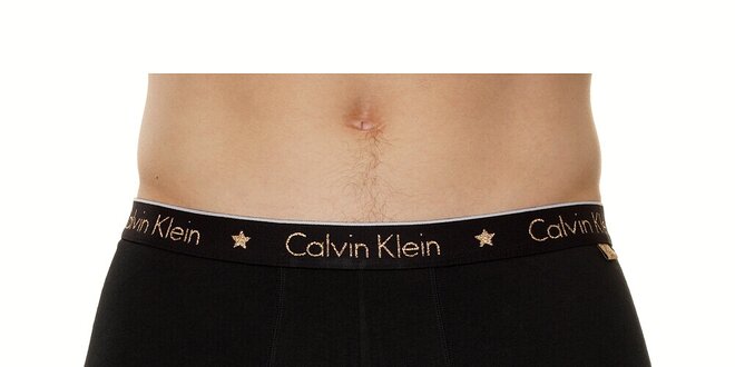 Pánske čierne boxerky Calvin Klein so zlatým logom