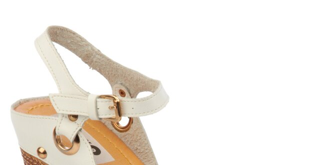 Dámske biele sandálky s ozdobami Betsy