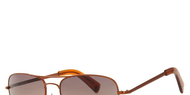 Pánske hranaté hnedé slnečné okuliare Calvin Klein