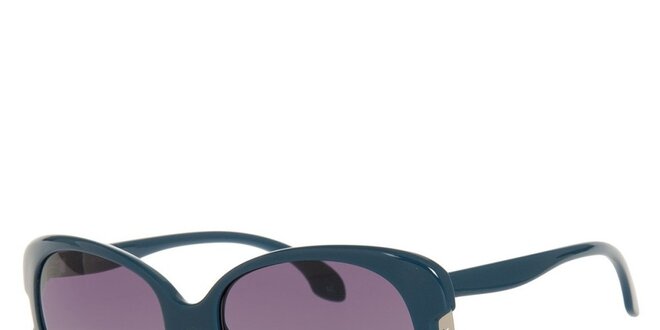 Dámske tyrkysovomodré oválné slnečné okuliare Calvin Klein