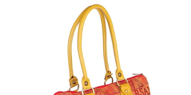 Dámska kabelka s potlačou a žltými prvkami Marsanpiel