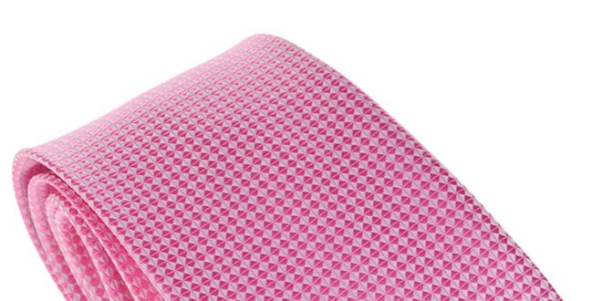 Pánska ružová kravata s jemným vzorom Marsanpiel