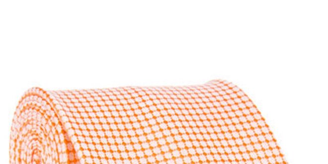 Pánska oranžová kravata so vzorom Marsanpiel