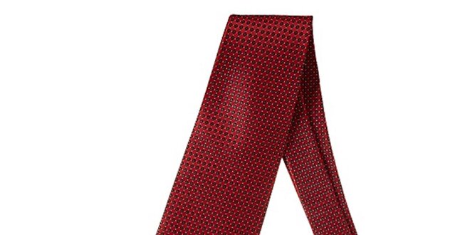 Pánska červená kravata so vzorom Marsanpiel