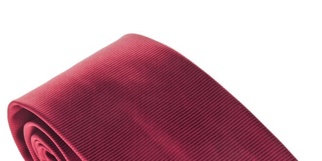 Pánska červená kravata s prúžkami Marsanpiel