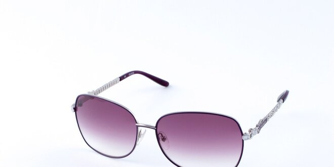 Dámske fialovo-strieborné slnečné okuliare Guess