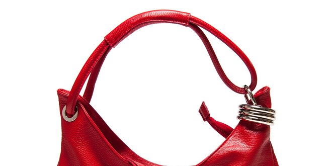 Dámska červená kabelka s jedným držadlom Carla Ferreri