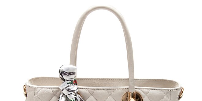 Dámska béžová kabelka so šatkou Carla Ferreri