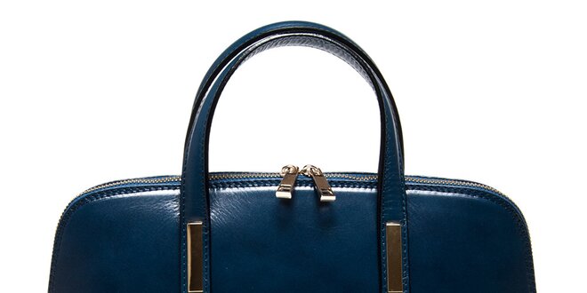Dámska modrá kufríková kabelka Carla Ferreri