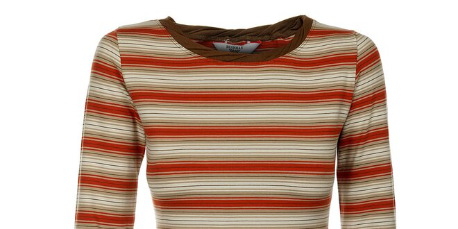 Dámske béžovo-oranžové prúžkované tričko Bushman