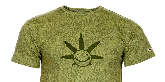 Pánske svetlo zelené tričko Bushman s potlačou