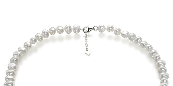 Dámský biely perlový náhrdelník