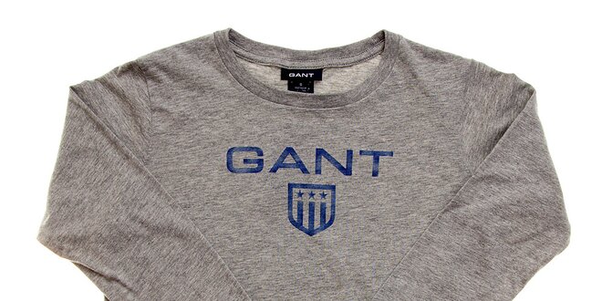 Detské svetlo šedé tričko Gant s modrým logom