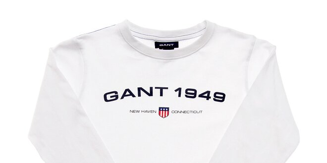 Detské biele tričko Gant s potlačou