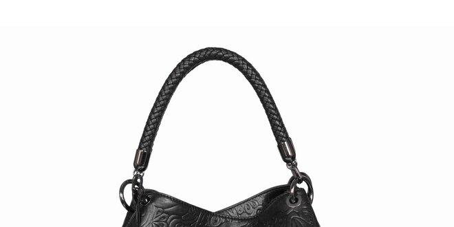 Dámska čierna vzorovaná kabelka POON Bags