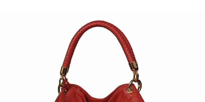 Dámska červená vzorovaná kabelka POON Bags