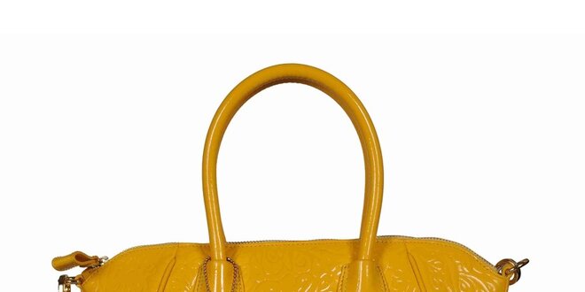 Dámska žltá kabelka so vzorom POON Bags