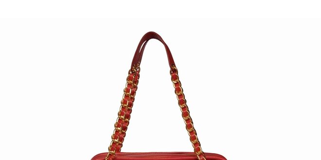 Dámska červená prešívaná kabelka so strapcami POON Bags