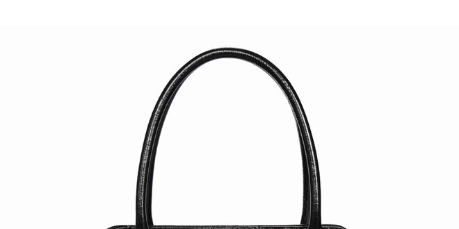 Dámska čierna prešívaná lesklá kabelka POON Bags