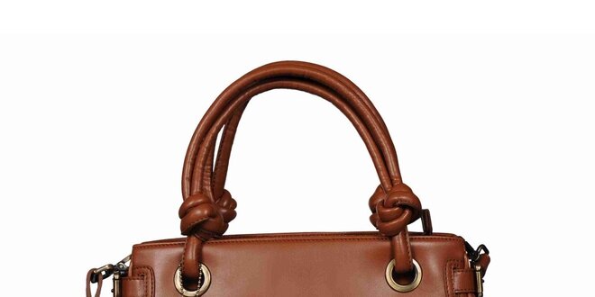 Dámska koňakovo hnedá kabelka s nastaviteľným popruhom POON Bags