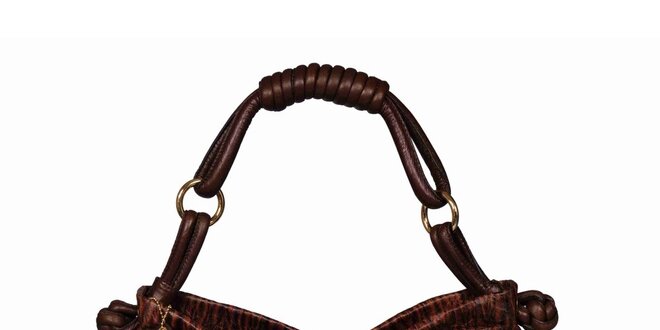 Dámska hnedá vzorovaná kabelka POON Bags