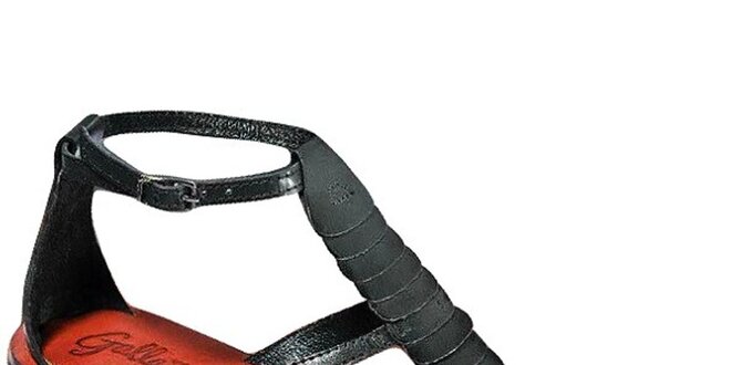 Dámske čierne sandálky s farebnou stielkou Gallaz
