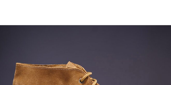 Pánske svetlo hnedé členkové topánky Roamers