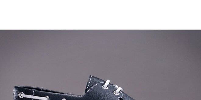 Pánske tmavo modré topánky s prešívanou špičkou DEK