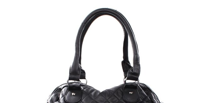 Dámska čierna kabelka s prešívaním London Fashion